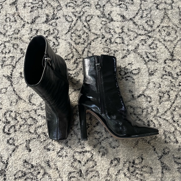 Topshop Halia Square Toe Ankle Boots. Black Sz 7.5 - Picture 6 of 7